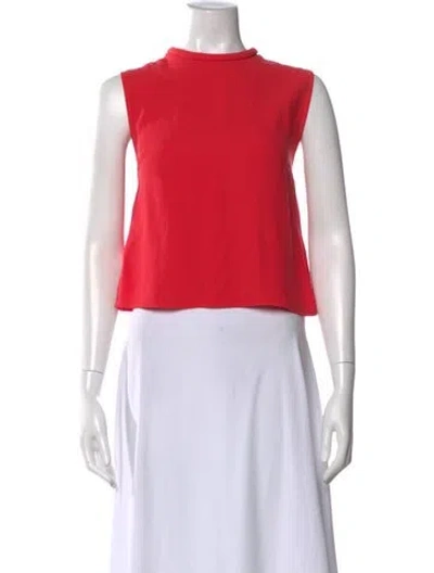 Pre-owned Nicholas Mock Neck Sleeveless Top In Red