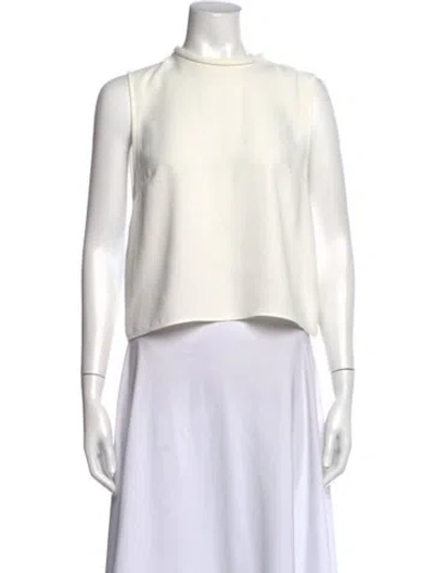 Pre-owned Nicholas Mock Neck Sleeveless Top In White