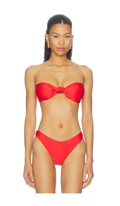 Nicholas Naia Knot Bikini Top In Red