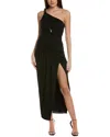 Nicholas Nala Draped Asymmetrical Gown In Black