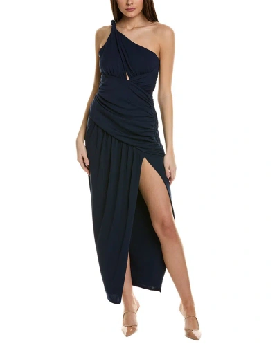 Nicholas Nala Draped Asymmetrical Gown In Black