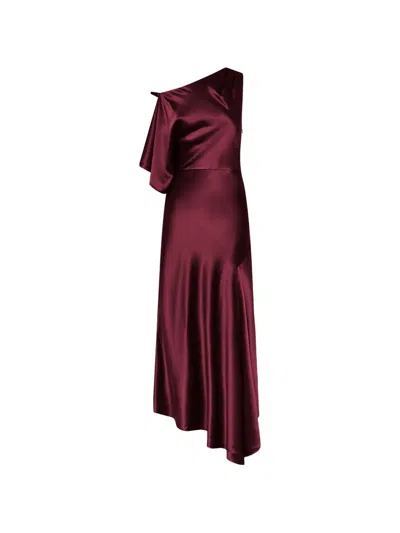 Nicholas Nayara Asymmetric Dress In Burgundy