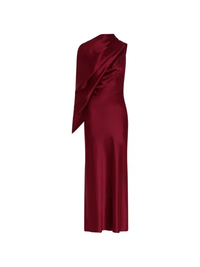Nicholas Nelia Cowl-neck Maxi Dress In Burgundy