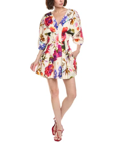 Nicholas Nicoline Linen-blend Mini Dress In Multi
