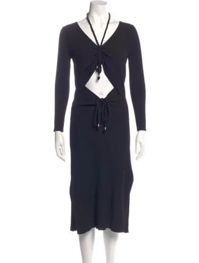 Pre-owned Nicholas Nylon Midi Length Dress In Black