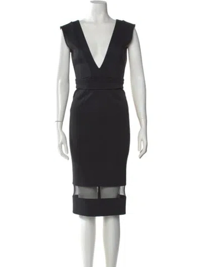 Pre-owned Nicholas Nylon Midi Length Dress In Black