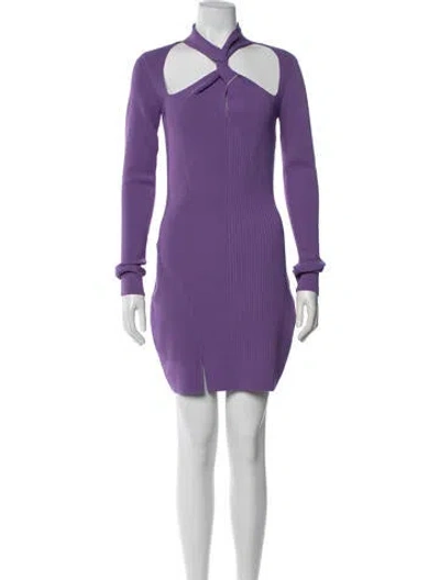 Pre-owned Nicholas Nylon Mini Dress In Purple