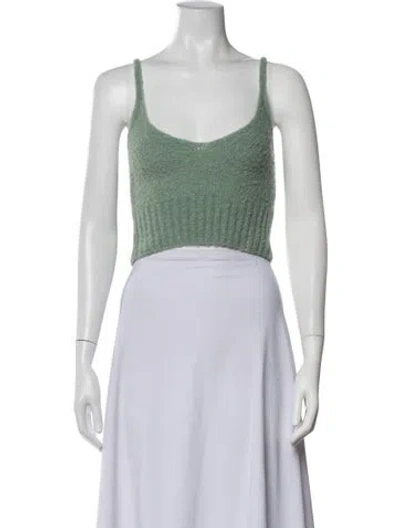 Pre-owned Nicholas Nylon Scoop Neck Crop Top In Yellow