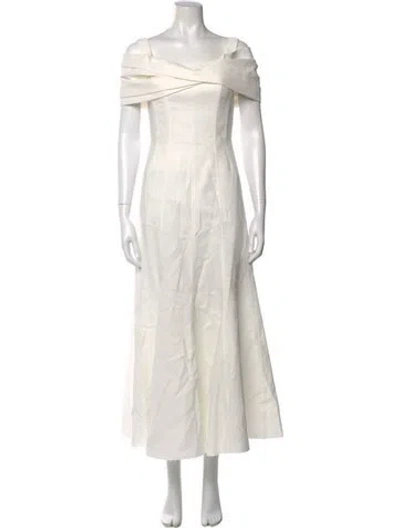 Pre-owned Nicholas Off-the-shoulder Long Dress In Neutral