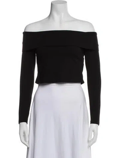 Pre-owned Nicholas Off-the-shoulder Long Sleeve Crop Top In Blue