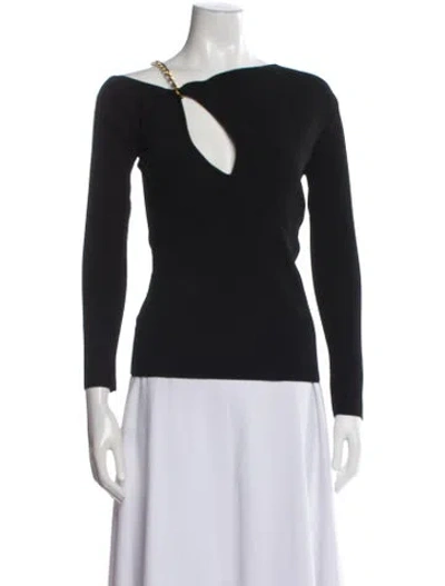 Pre-owned Nicholas Off-the-shoulder Long Sleeve Top In Black