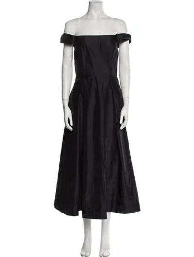 Pre-owned Nicholas Off-the-shoulder Midi Length Dress W/ Tags In Black