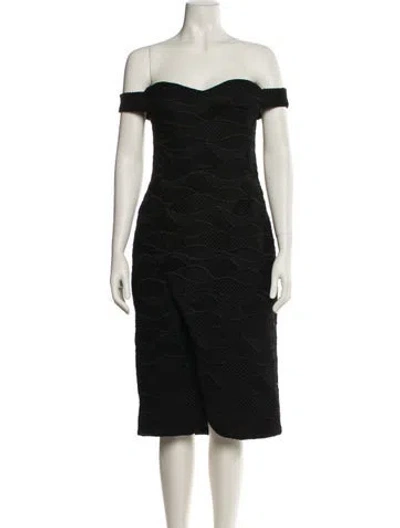 Pre-owned Nicholas Off-the-shoulder Mini Dress In Black