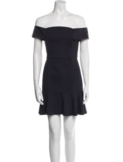Pre-owned Nicholas Off-the-shoulder Mini Dress In Blue