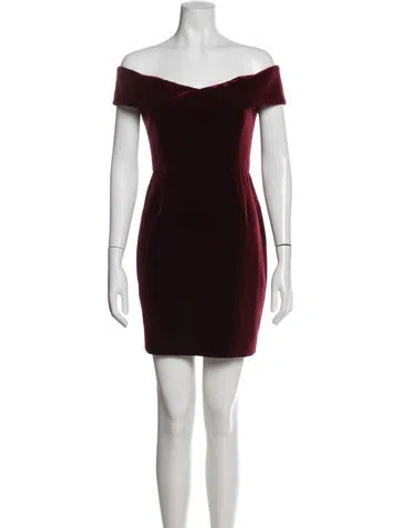 Pre-owned Nicholas Off-the-shoulder Mini Dress In Burgundy