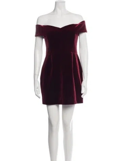 Pre-owned Nicholas Off-the-shoulder Mini Dress In Purple