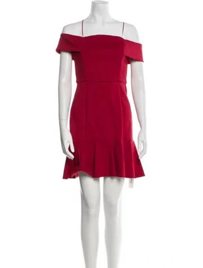 Pre-owned Nicholas Off-the-shoulder Mini Dress In Red