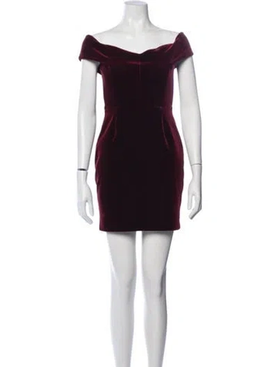 Pre-owned Nicholas Off-the-shoulder Mini Dress In Red