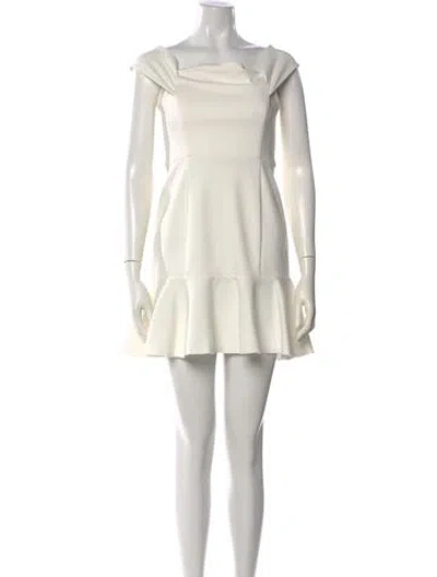 Pre-owned Nicholas Off-the-shoulder Mini Dress In White