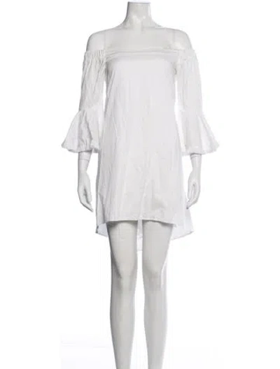 Pre-owned Nicholas Off-the-shoulder Mini Dress In White