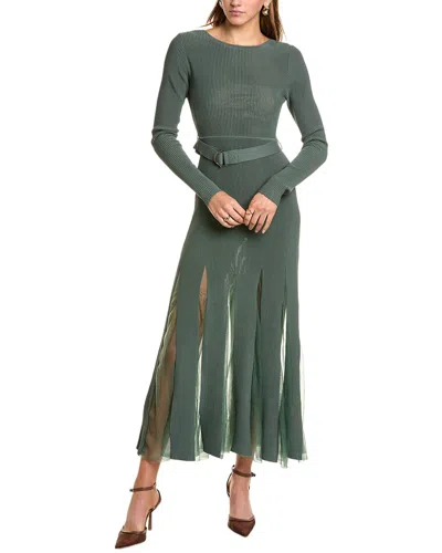 Nicholas Olympia Twisted Rib Midi Dress In Grey