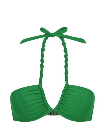 Nicholas Ondine Macramé Bikini Top In Green
