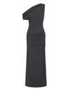 Nicholas Selma Ruched One-shoulder Gown In Black