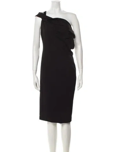 Pre-owned Nicholas One-shoulder Knee-length Dress In Black