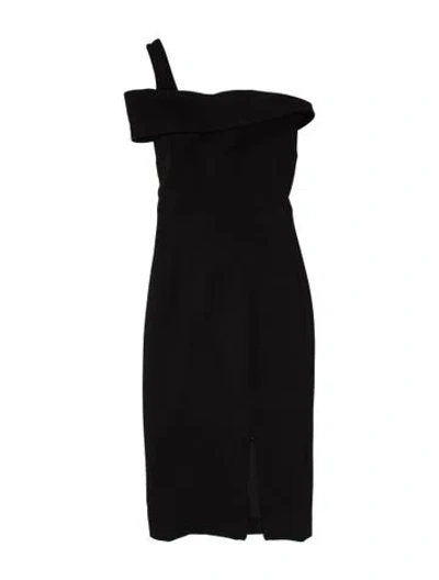 Pre-owned Nicholas One-shoulder Knee-length Dress In Black