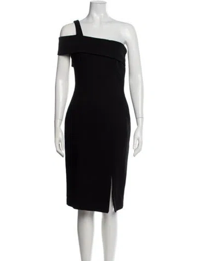 Pre-owned Nicholas One-shoulder Knee-length Dress In Black