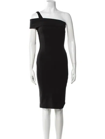 Pre-owned Nicholas One-shoulder Knee-length Dress In Black