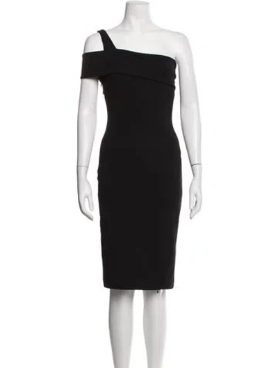 Pre-owned Nicholas One-shoulder Knee-length Dress In Black