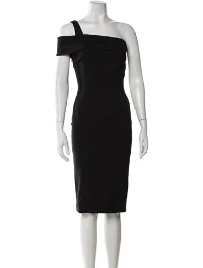 Pre-owned Nicholas One-shoulder Knee-length Dress In Black