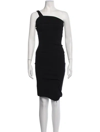 Pre-owned Nicholas One-shoulder Knee-length Dress In Black