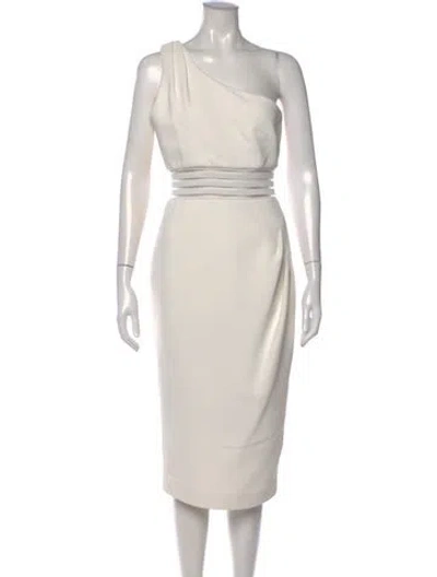 Pre-owned Nicholas One-shoulder Knee-length Dress In Neutral