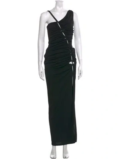 Pre-owned Nicholas One-shoulder Long Dress In Black