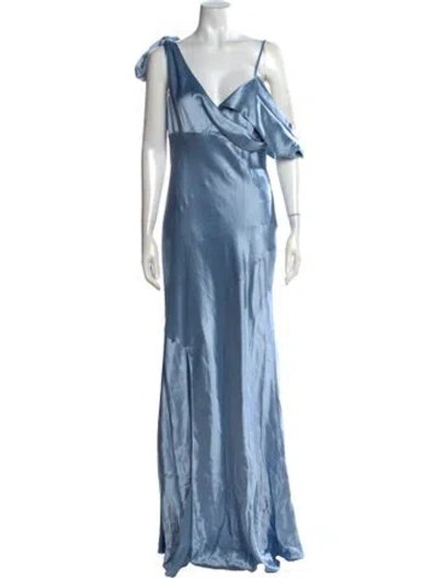 Pre-owned Nicholas One-shoulder Long Dress In Blue