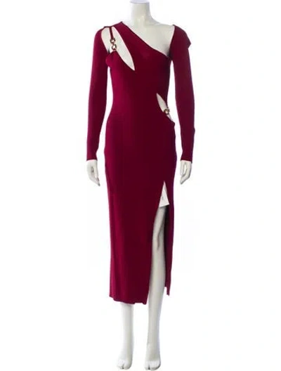 Pre-owned Nicholas One-shoulder Long Dress In Burgundy