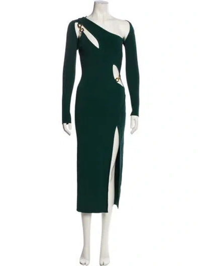 Pre-owned Nicholas One-shoulder Long Dress In Green