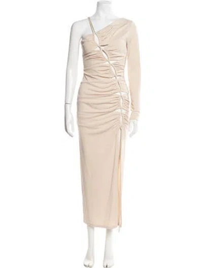 Pre-owned Nicholas One-shoulder Long Dress In Neutral