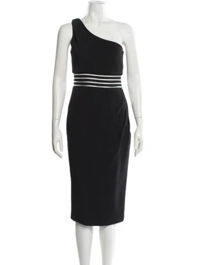 Pre-owned Nicholas One-shoulder Midi Length Dress In Black