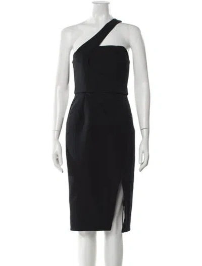 Pre-owned Nicholas One-shoulder Midi Length Dress W/ Tags In Black