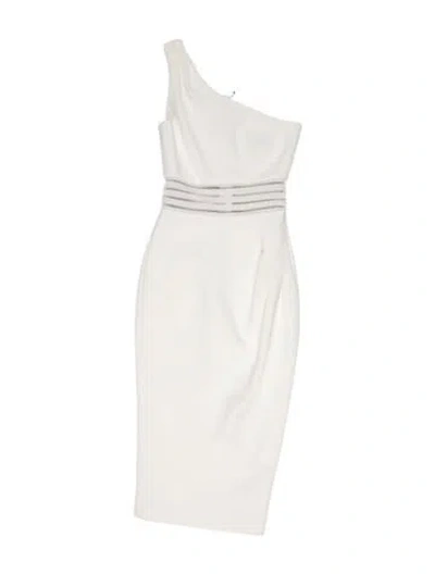 Pre-owned Nicholas One-shoulder Midi Length Dress In White