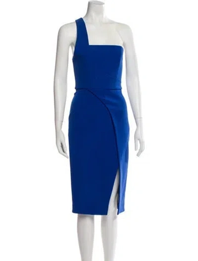 Pre-owned Nicholas One-shoulder Mini Dress W/ Tags In Blue