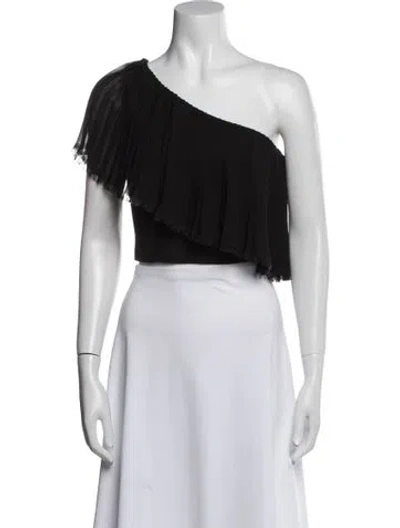 Pre-owned Nicholas One-shoulder Short Sleeve Crop Top In Multi