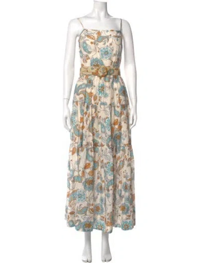 Pre-owned Nicholas Paisley Print Long Dress In Blue