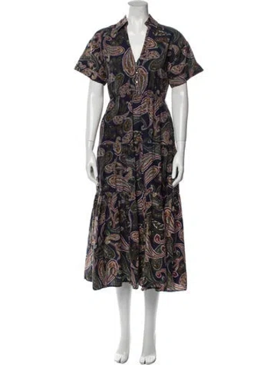 Pre-owned Nicholas Paisley Print Long Dress In Blue