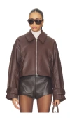 Nicholas Paris Moto Jacket In Brown