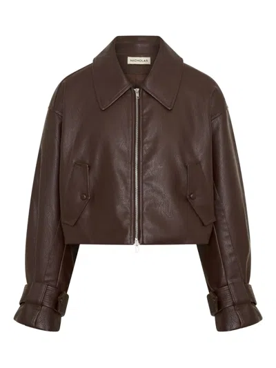 Nicholas Paris Zip Jacket In Brown