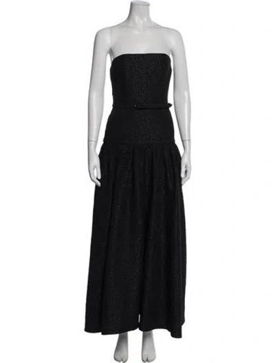 Pre-owned Nicholas Patterned Long Dress In Black